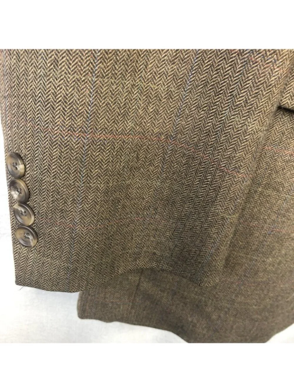 Old Money Blazer Mens 42 Long Brown Wool Herringbone Sport Coat Jacket Lauren
